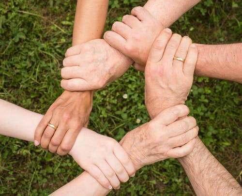 hands holding wrists in circle