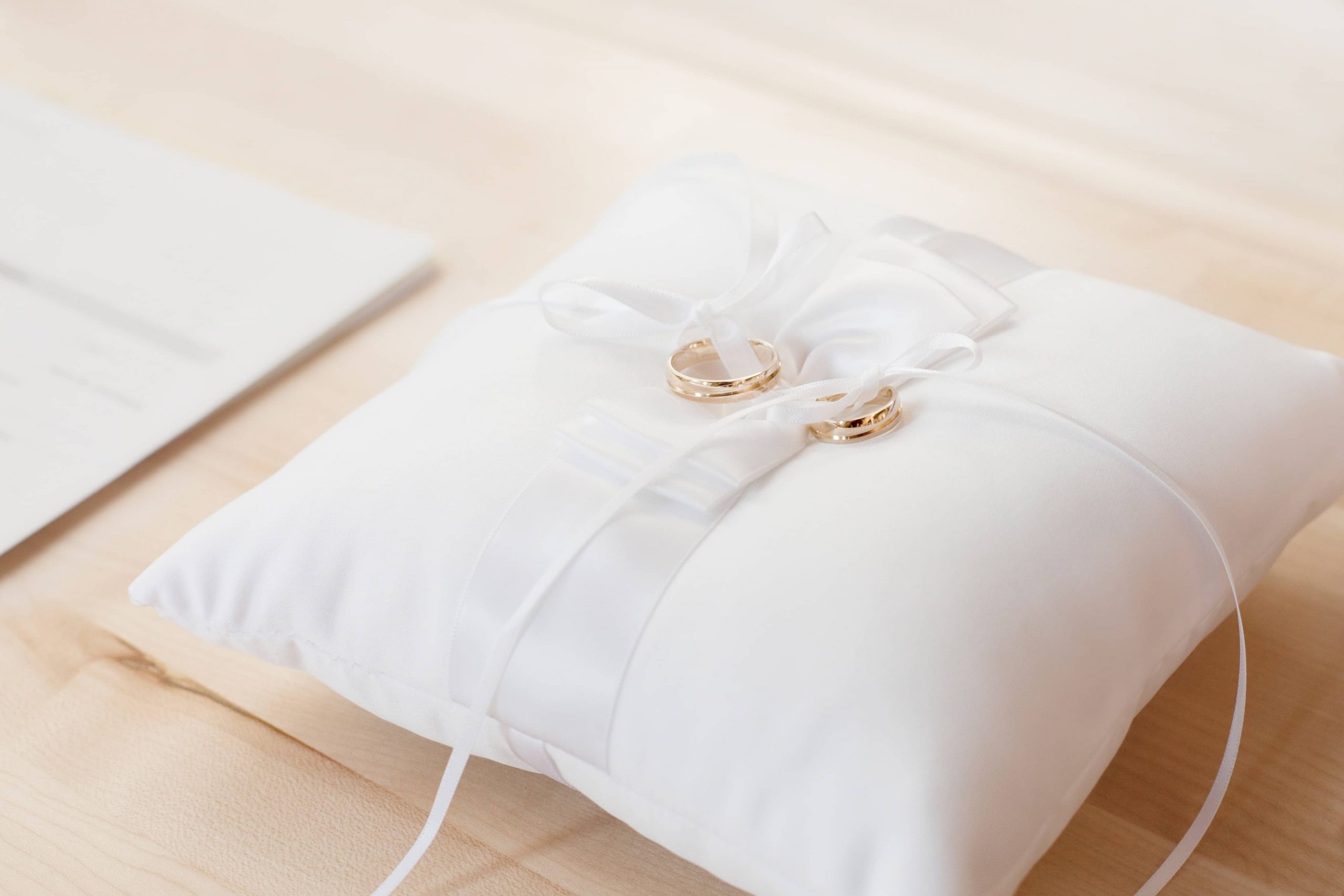 Wedding Bands on a pillow